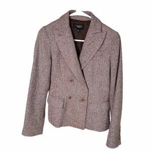 Talbots Maroon Herringbone Wool Blend Blazer - Size 4